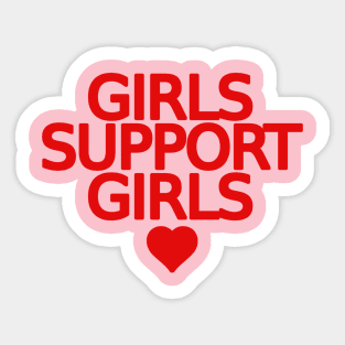 Girls Support Girls Heart Feminist Sticker